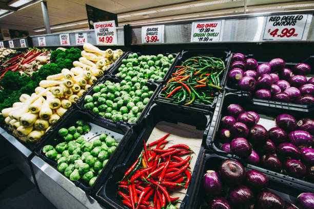 Regional harvest vegetables displayed at market